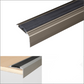 A38 46 x 30mm Anodised Aluminium Self Adhesive Non Slip Rubber Stair Nosing Edge Trim Champagne With Black Rubber