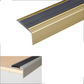 A38 46 x 30mm Anodised Aluminium Self Adhesive Non Slip Rubber Stair Nosing Edge Trim Gold With Black Rubber