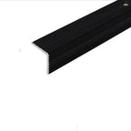 A40 25 x 25mm Anodised Aluminium Non Slip Ribbed Treads Stair Nosing Edge Trim Black 2700mm x 25mm x 25mm