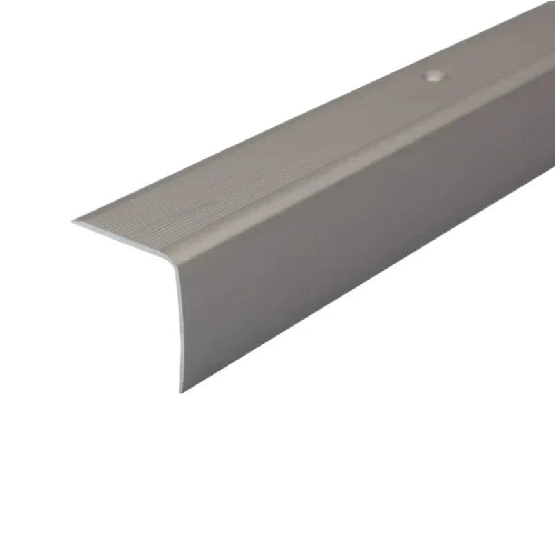 A41 35 x 35mm Anodised Aluminium Non Slip Ribbed Treads Stair Nosing Edge Trim Inox