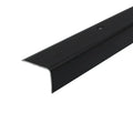A42 41 x 26.6mm Anodised Aluminium Non Slip Ribbed Treads Stair Nosing Edge Trim Black