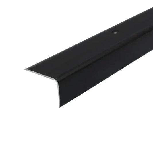 A42 41 x 26.6mm Anodised Aluminium Non Slip Ribbed Treads Stair Nosing Edge Trim Black