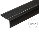 A44 41 x 26.6mm Anodised Aluminium Non Slip Stair Nosing Edge Trim With Non Slip Tape Black