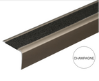 A44 41 x 26.6mm Anodised Aluminium Non Slip Stair Nosing Edge Trim With Non Slip Tape champagne
