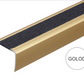 A44 41 x 26.6mm Anodised Aluminium Non Slip Stair Nosing Edge Trim With Non Slip Tape Gold