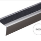 A44 41 x 26.6mm Anodised Aluminium Non Slip Stair Nosing Edge Trim With Non Slip Tape inox