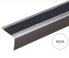 A44 41 x 26.6mm Anodised Aluminium Non Slip Stair Nosing Edge Trim With Non Slip Tape inox