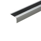 A44 41 x 26.6mm Anodised Aluminium Non Slip Stair Nosing Edge Trim With Tape Silver