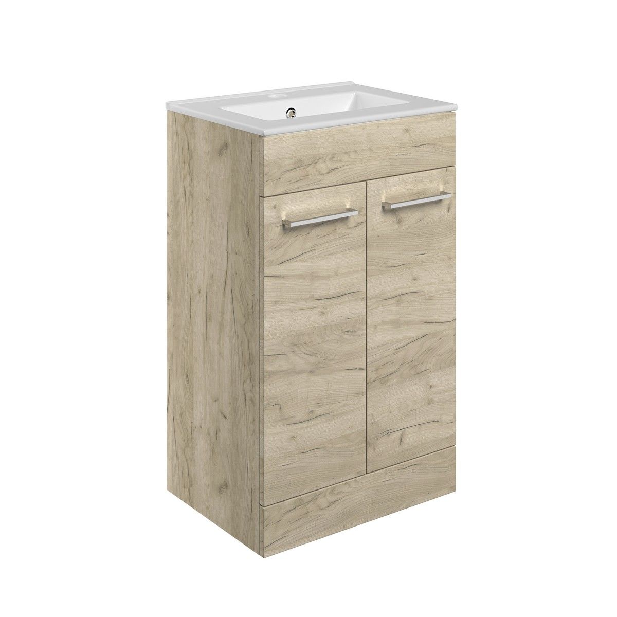 Helston Floor Standing 2 Door Basin Unit & Basin 510mm - Oak