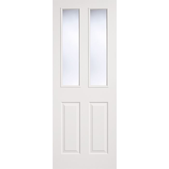 LPD Textured 2P 2L Glazed Internal Door 1981 x 686mm Primed White Composite