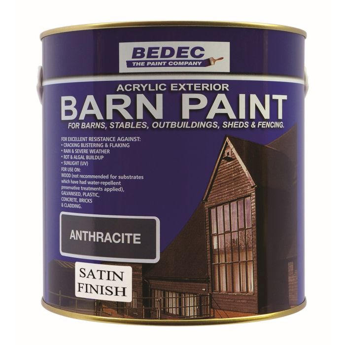 Bedec Exterior Barn Paint 2.5ltr Satin Anthracite