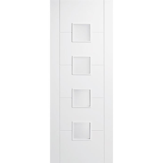 Vancouver Internal Door - Primed - RM2S 4L Small Frost Glazed 1981 x 838mm White WFVANGL33