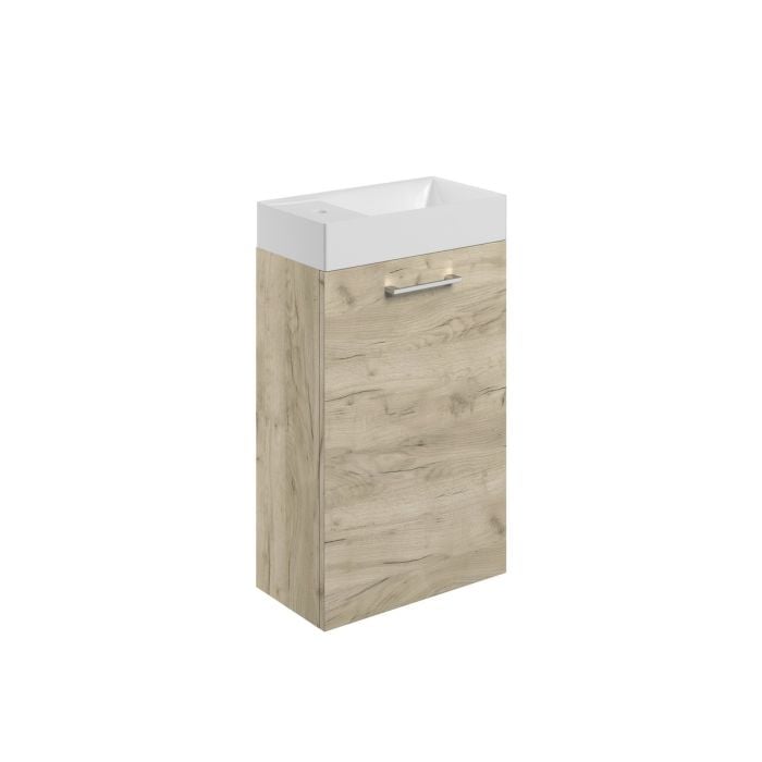 Helston Wall Hung 1 Door Basin Unit & Basin 410mm - Oak