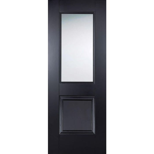 LPD Arnhem 1P 1L Glazed Internal Door 1981 x 762mm Black Primed Plus