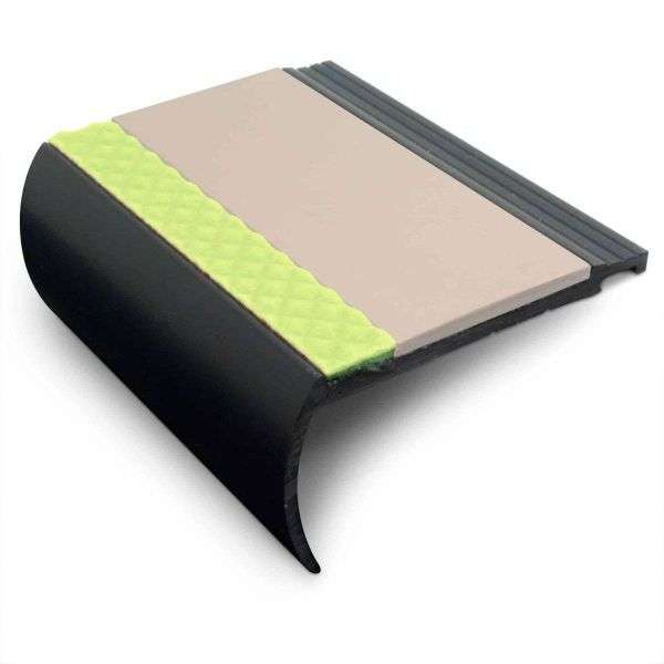 AHB 72x38mm Aluminator® Heavy Duty PVC Stair Nosing – Non-Slip Aluminium Edge Beige