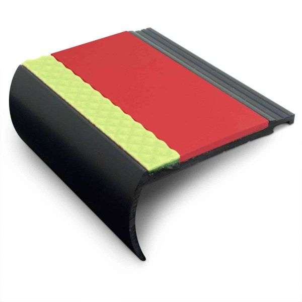 AHB 72x38mm Aluminator® Heavy Duty PVC Stair Nosing – Non-Slip Aluminium Edge Red