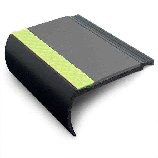 AHB 72x38mm Aluminator® Heavy Duty PVC Stair Nosing – Non-Slip Aluminium Edge Midnight Grey