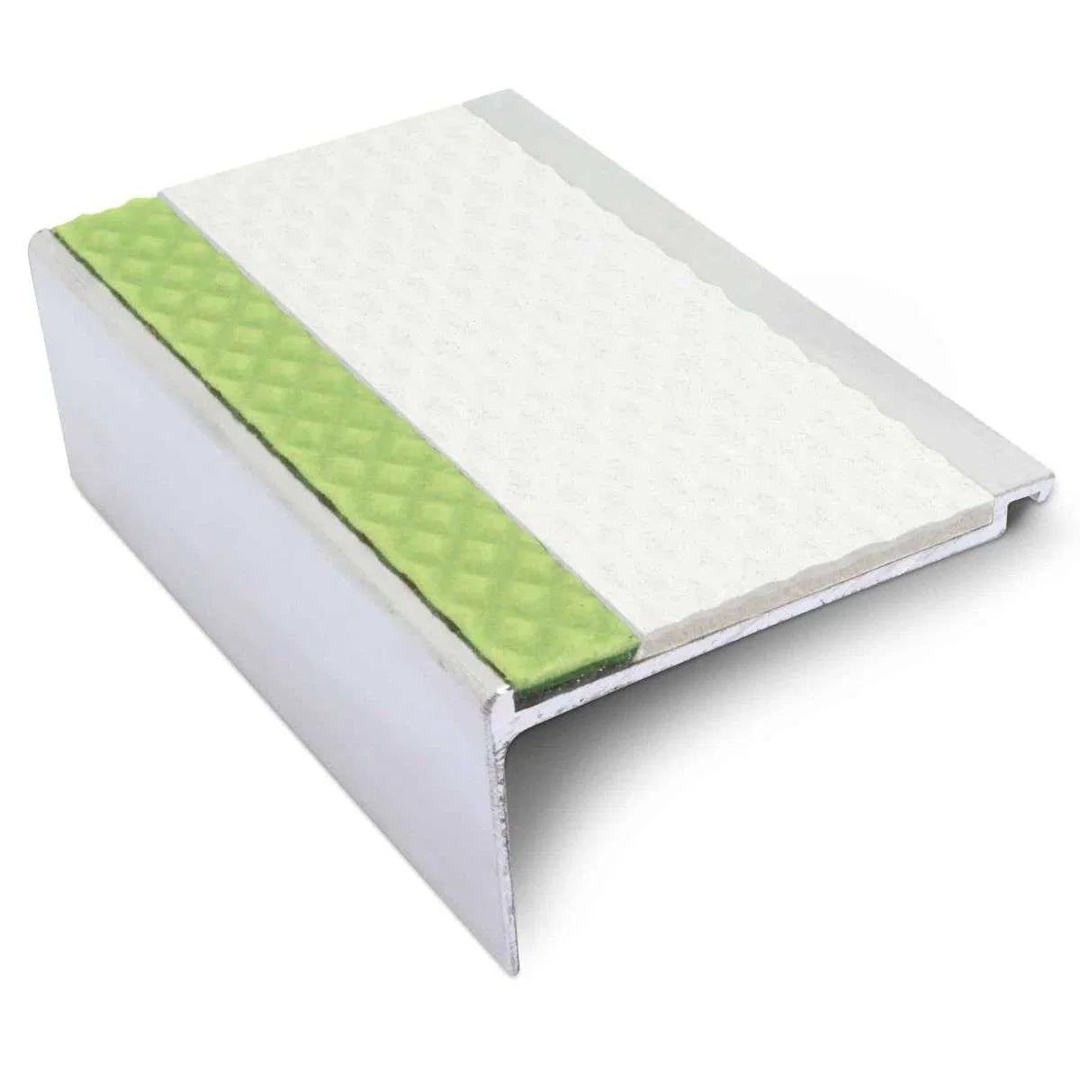 AHD05 60 x 32mm Aluminium Tredsafe Non Slip Stair Nosing White Tredsafe