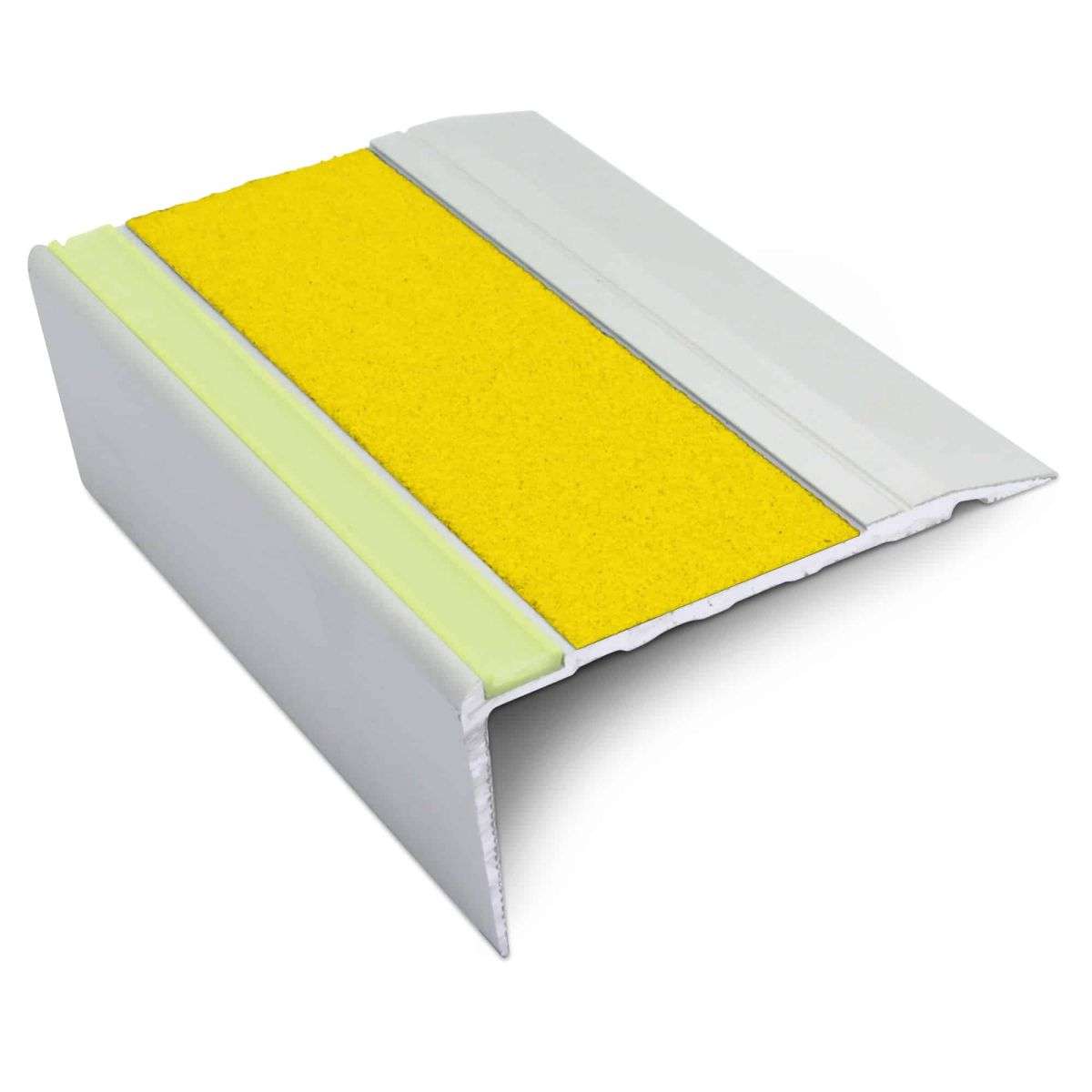 AHD23 68 x 33mm Silicone Carbide Insert Non Slip Stair Nosing Yellow