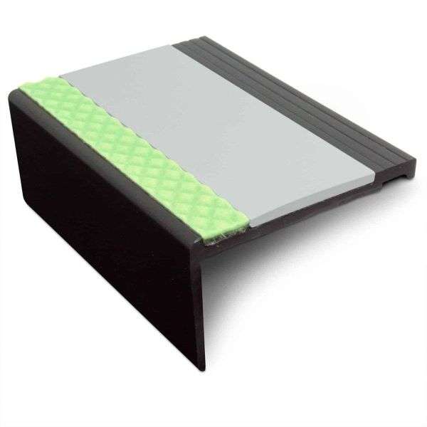 AHP 67.5x39mm Aluminator® Heavy Duty PVC Stair Nosing – Non-Slip Aluminium Edge Ice Grey Genesis