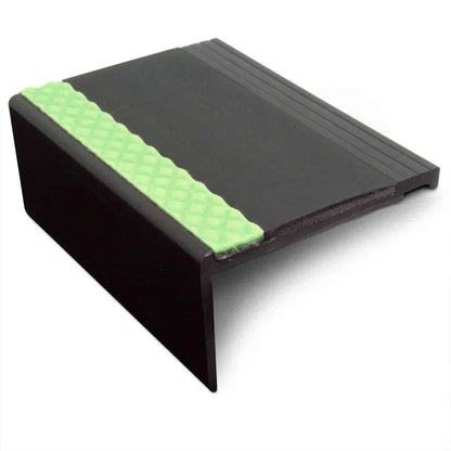 AHP 67.5x39mm Aluminator® Heavy Duty PVC Stair Nosing – Non-Slip Aluminium Edge Black Genesis