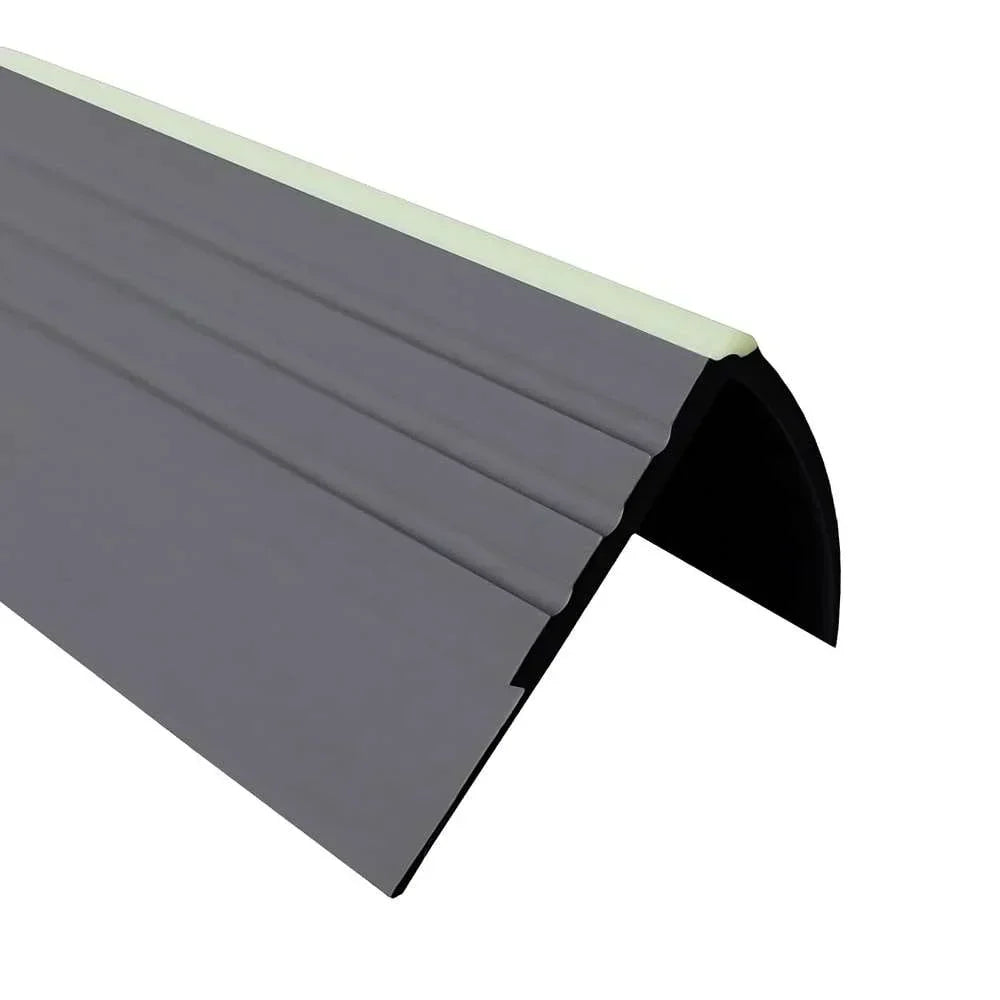 Flexible Luminescent Non-Slip PVC Stair Nosing 40x40mm 730-RDFL Dark Grey
