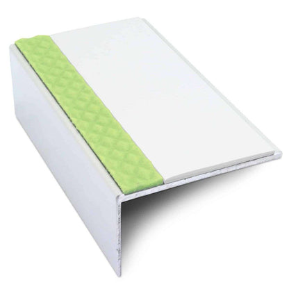 ASL01 56x32mm Aluminium Non Slip Stair Nosing Edge Trim With Pvc Insert White
