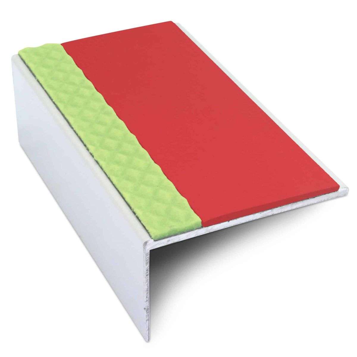 ASL01 56x32mm Aluminium Non Slip Stair Nosing Edge Trim With Pvc Insert Red