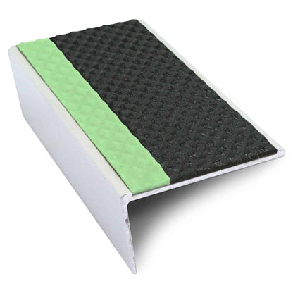 ASL01 Tredsafe 56x32mm Aluminium Non Slip Stair Nosing Edge Trim With Pvc Insert Black Tredsafe