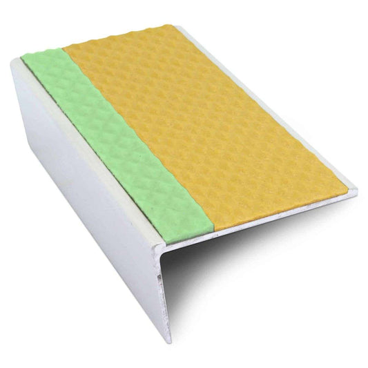 ASL01 Tredsafe 56x32mm Aluminium Non Slip Stair Nosing Edge Trim With Pvc Insert Yellow Tredsafe