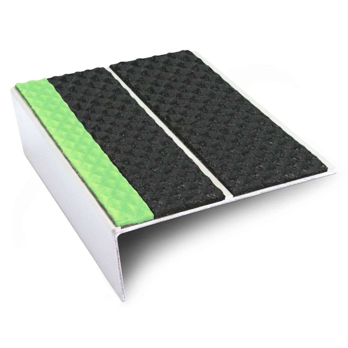 ASL09 Tredsafe 85x30mm Aluminium Non Slip Stair Nosing Edge Trim With Pvc Insert Black Tredsafe