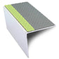 ASL TredSafe DDA Compliant Aluminium Non Slip Stair Nosing Edge Trim With Pvc Insert (20 57x55mm ) Dolphin Grey Tredsafe