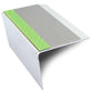 ASL26 67x55mm DDA Compliant Aluminium Non Slip Stair Nosing Edge Trim With Pvc Insert Dolphin Grey