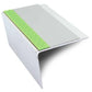 ASL26 67x55mm DDA Compliant Aluminium Non Slip Stair Nosing Edge Trim With Pvc Insert Ice Grey