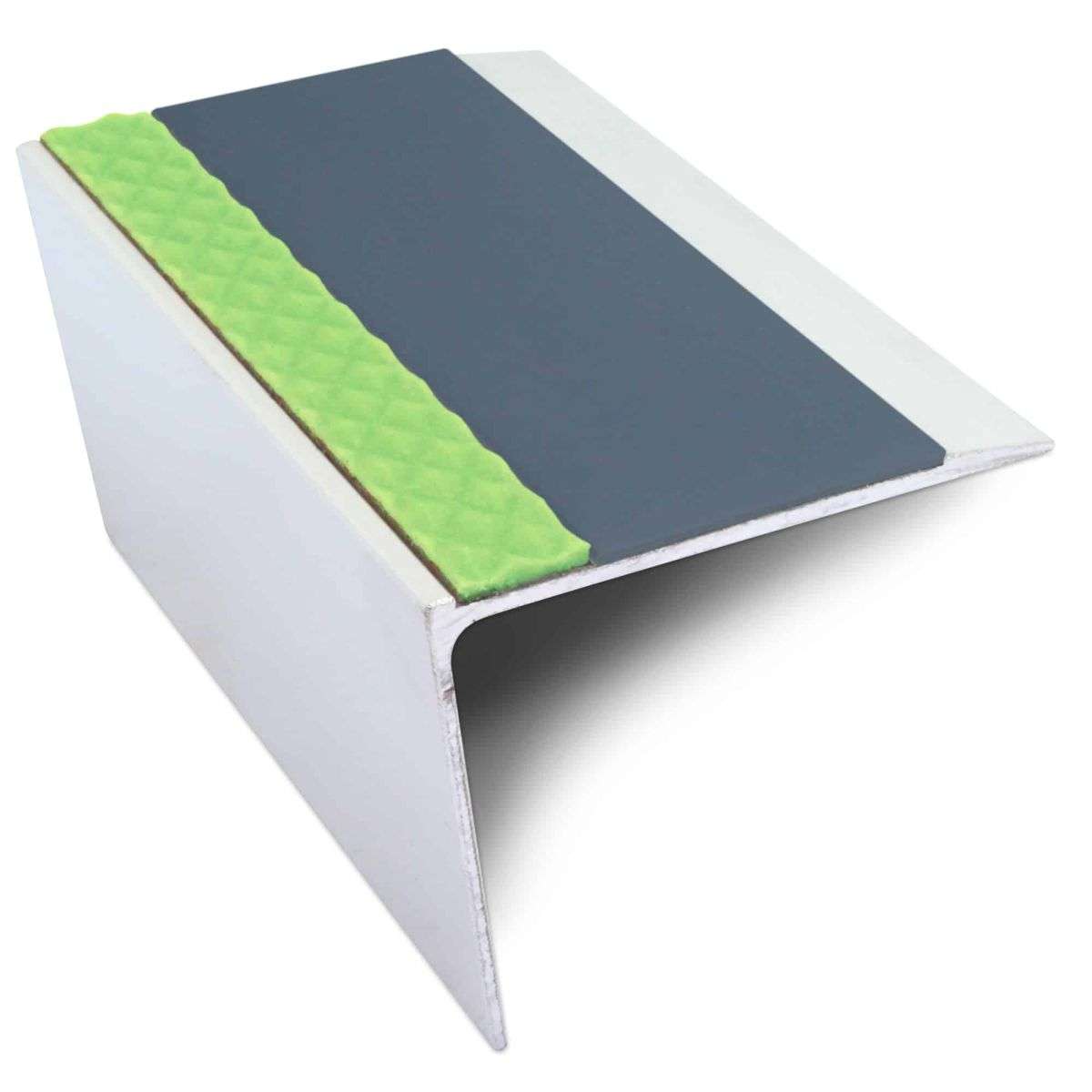 ASL26 67x55mm DDA Compliant Aluminium Non Slip Stair Nosing Edge Trim With Pvc Insert Cobalt Blue