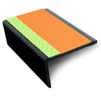 ASP 62.5x35mm Aluminator® Slimline PVC Stair Nosing – Non-Slip Aluminium Edge Tangerine Genesis