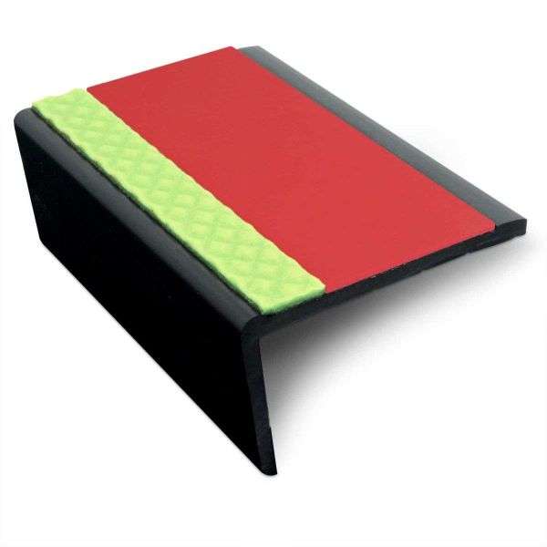 ASP 62.5x35mm Aluminator® Slimline PVC Stair Nosing – Non-Slip Aluminium Edge Red Genesis
