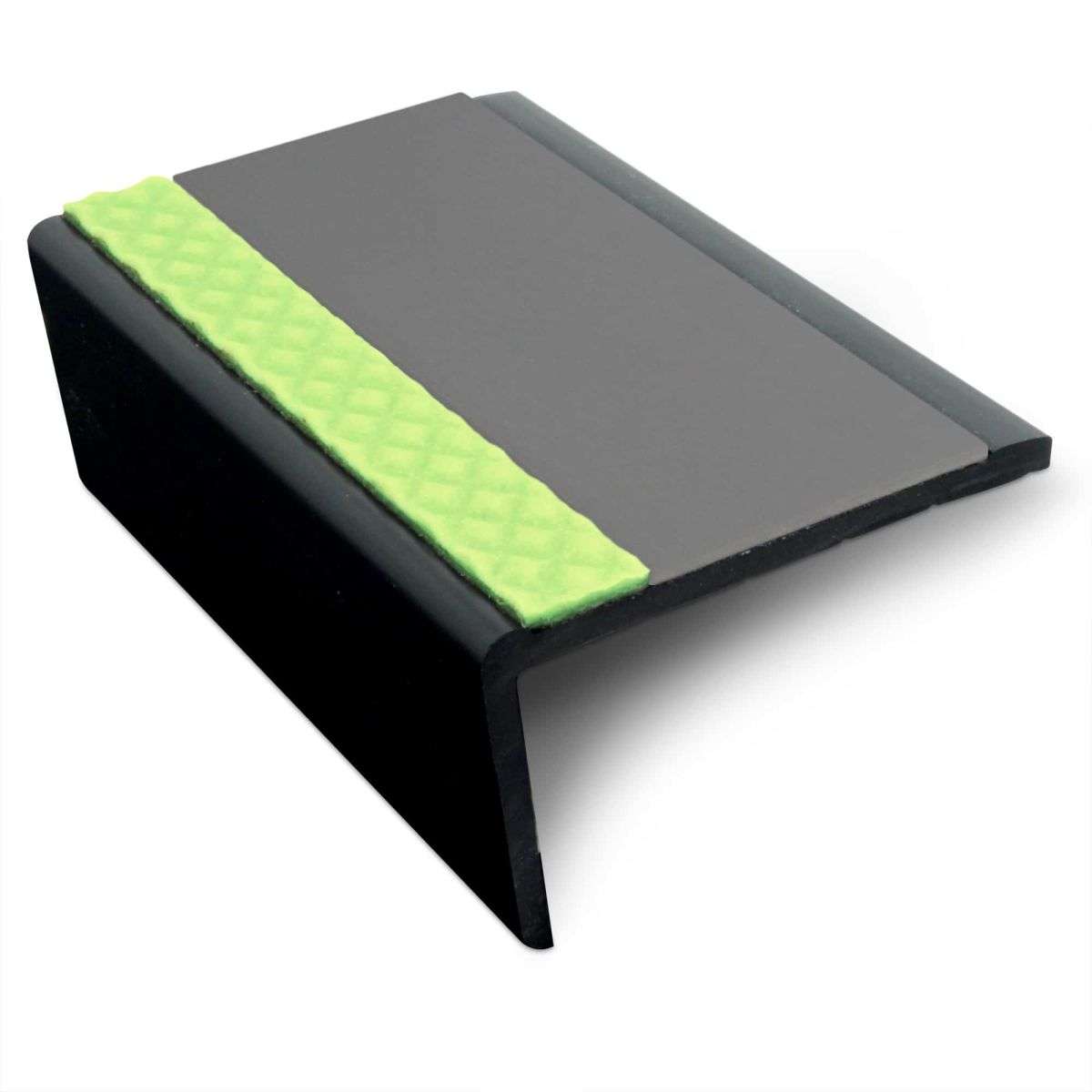 ASP 62.5x35mm Aluminator® Slimline PVC Stair Nosing – Non-Slip Aluminium Edge Midnight Grey Genesis