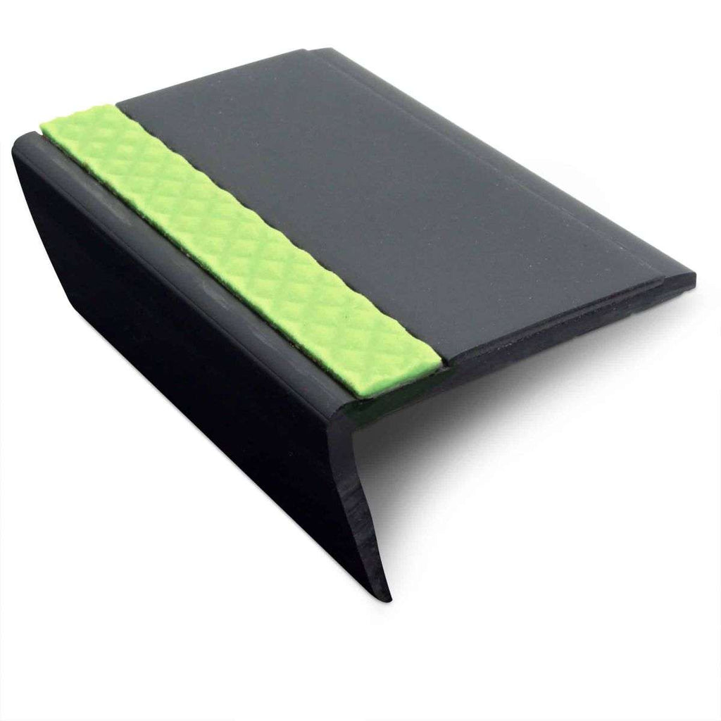 ASR 63x35mm Aluminator® Slimline PVC Stair Nosing – Non-Slip Aluminium Edge Black