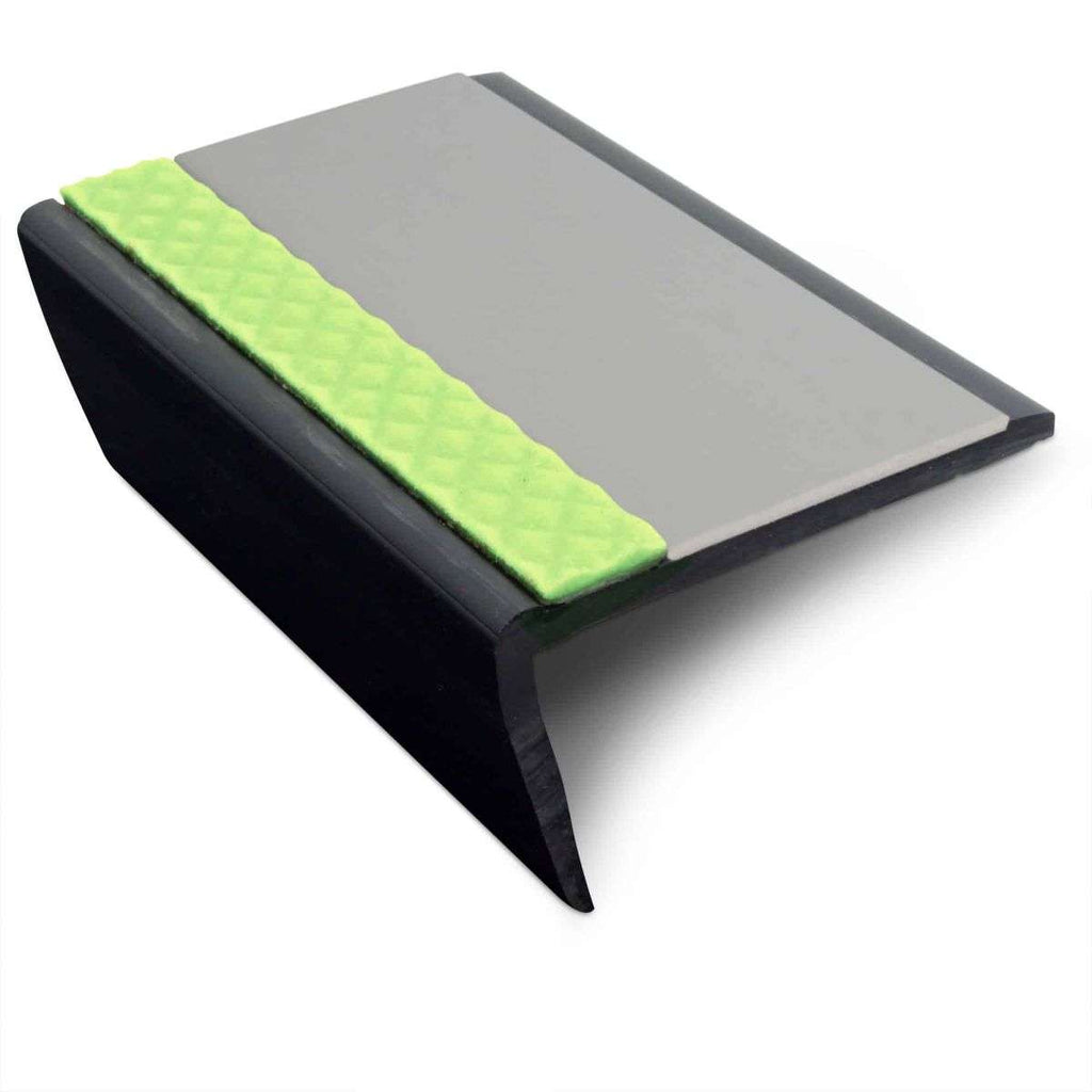 ASR 63x35mm Aluminator® Slimline PVC Stair Nosing – Non-Slip Aluminium Edge Dolphin Grey