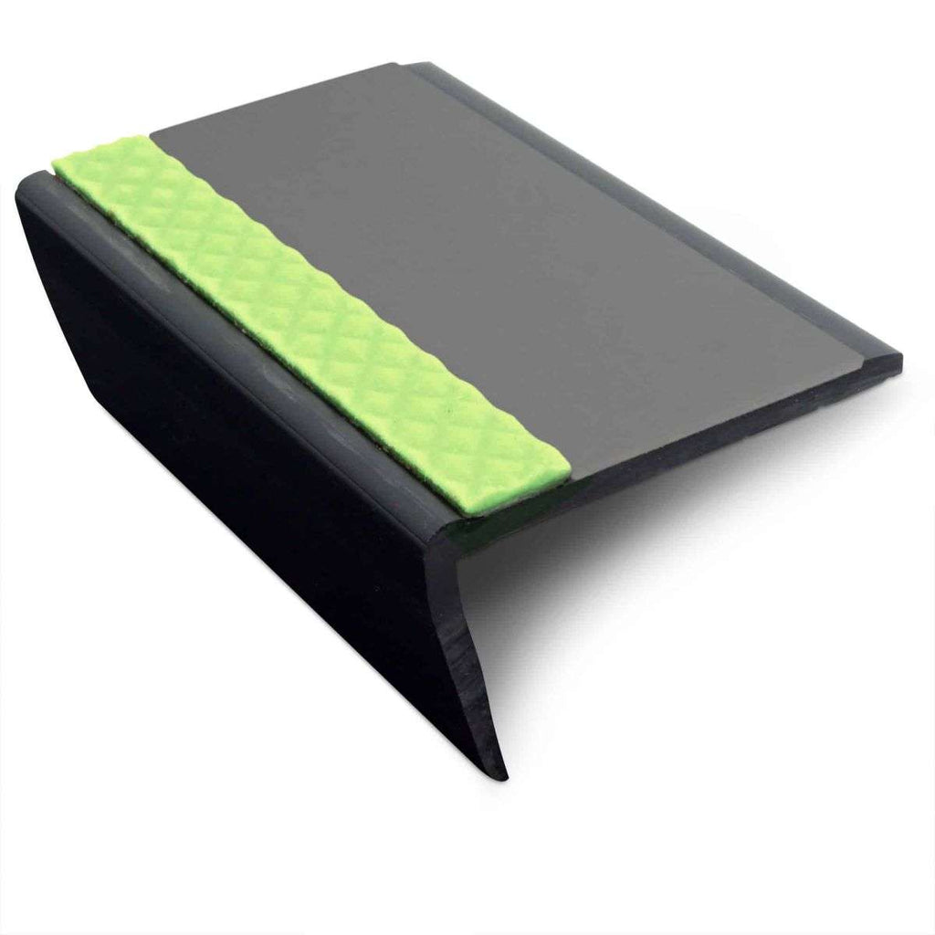 ASR 63x35mm Aluminator® Slimline PVC Stair Nosing – Non-Slip Aluminium Edge Midnight Grey