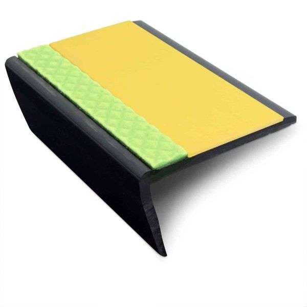 ASR 63x35mm Aluminator® Slimline PVC Stair Nosing – Non-Slip Aluminium Edge Yellow