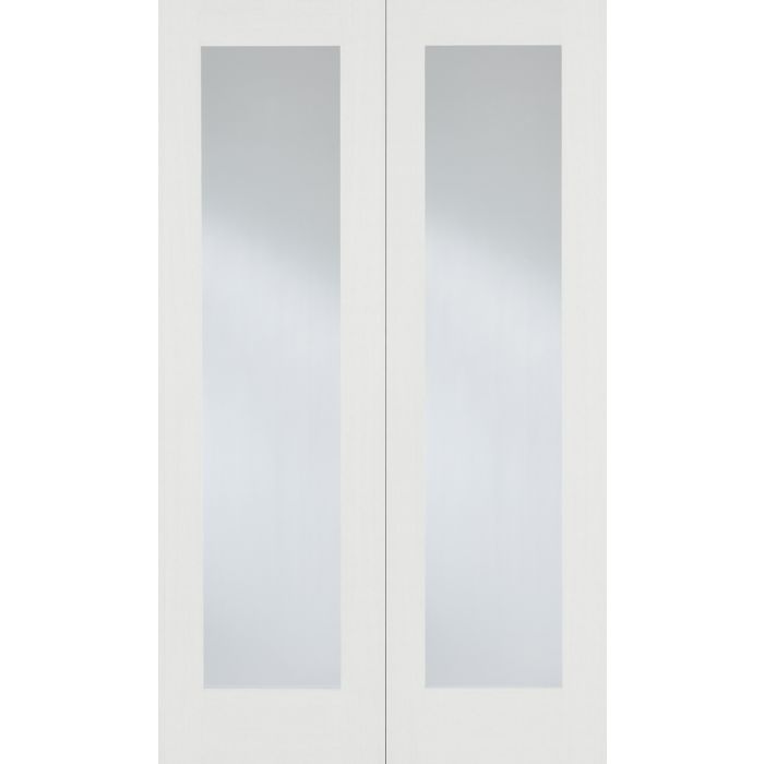 LPD Pattern 20 Glazed Internal Door Pairs 1981 x 1524mm Primed White