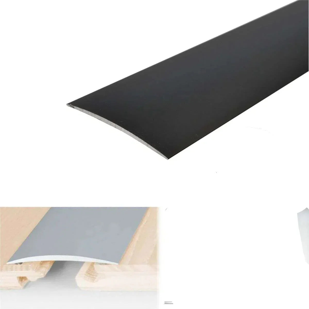 A71 80mm Anodised Aluminium Self Adhesive Door Threshold Strip Black 1000mm x 80mm
