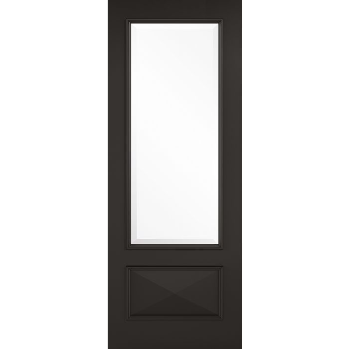 LPD Knightsbridge 1L Clear Bevelled Glazed Internal Door 1981 x 686mm Black Primed Plus