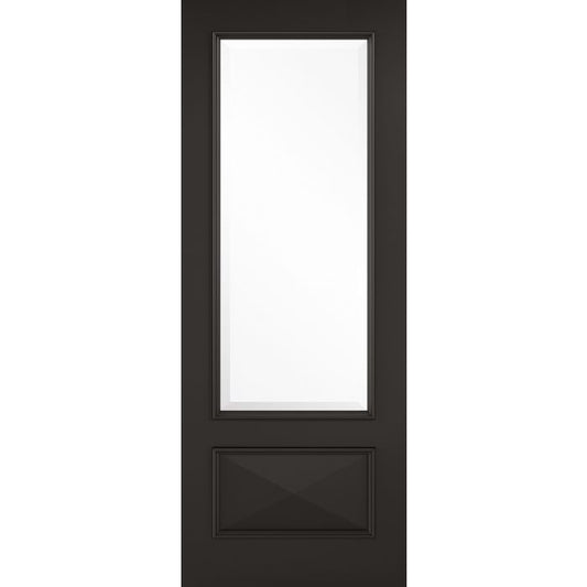 LPD Knightsbridge 1L Clear Bevelled Glazed Internal Door 1981 x 686mm Black Primed Plus