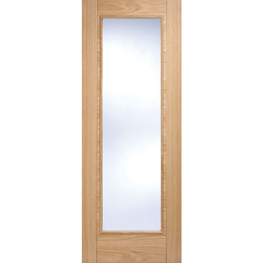 Vancouver Solid Core Internal Door - Prefinished - Pattern 10 Clear Glazed 2040 x 826mm Oak OVAN1L826
