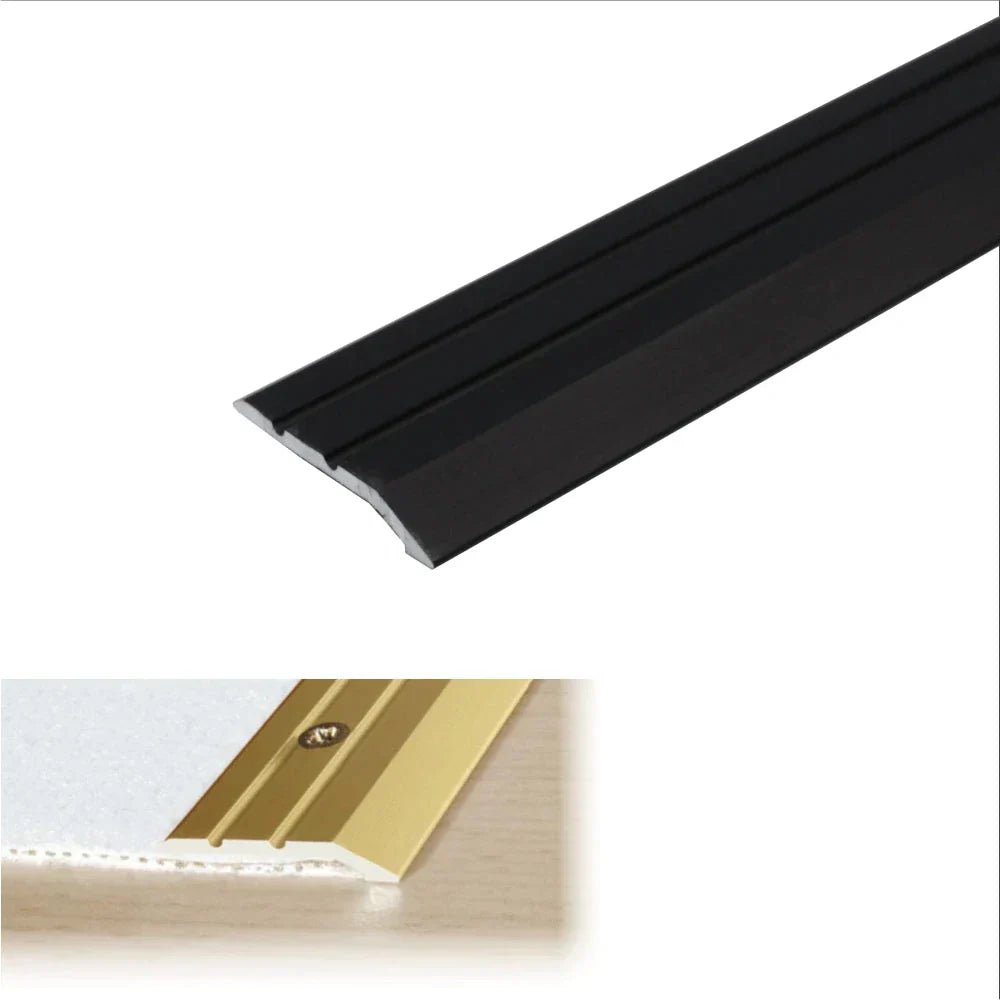 A01 30mm Anodised Aluminium Door Threshold Ramp Profile Black