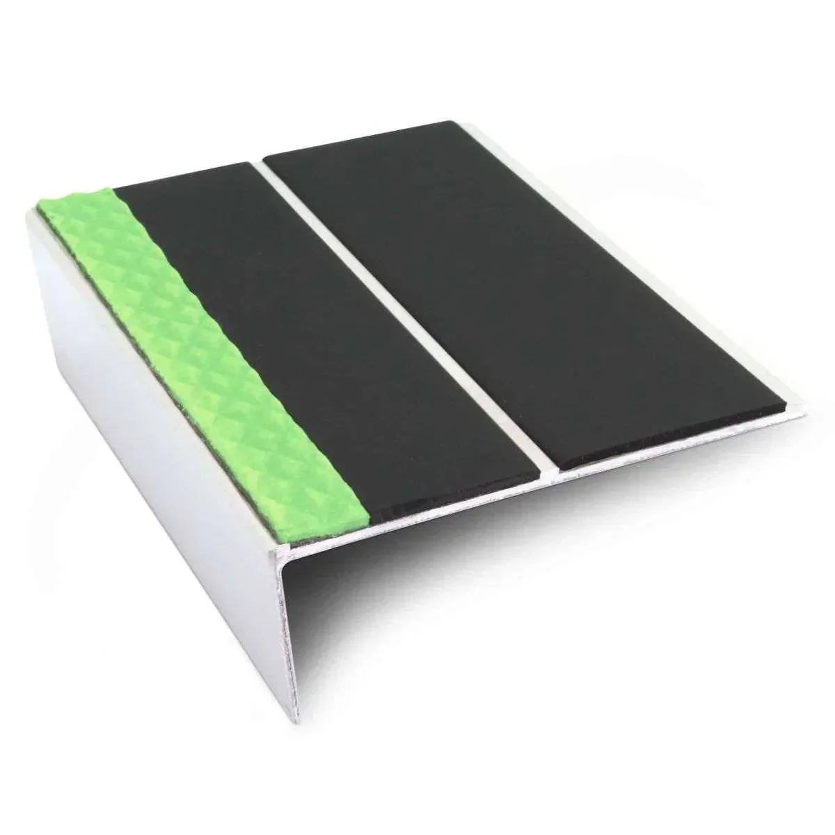 ASL10 85x32mm Aluminium Non Slip Stair Nosing Edge Trim With Pvc Insert Black