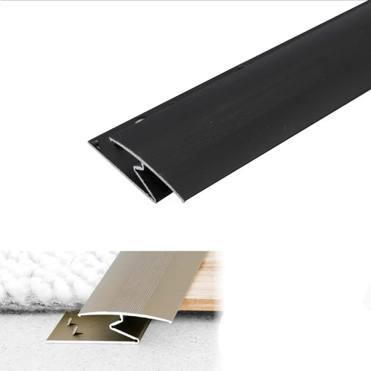 C69 35mm Anodised Aluminium Z Carpet Profile Black